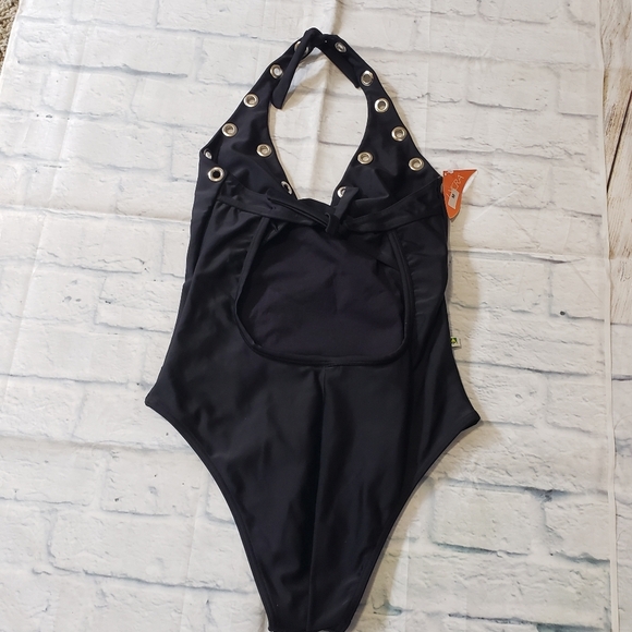Loly Prada Black Halter One-Piece Swimsuit with Grommet Details - Picture 5 of 9